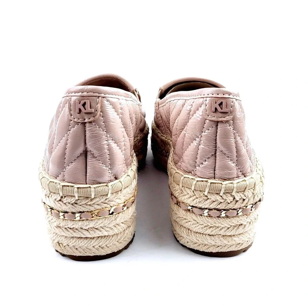 NWOT Karl Lagerfeld Quilted Rose Colored Espadrille Shoes - Size‎ 7.5